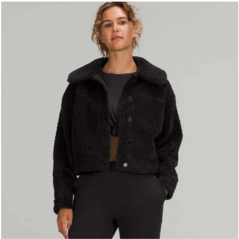 Lululemon cropped fuzzy jacket